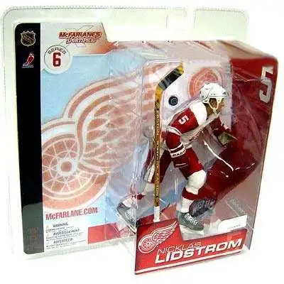 McFarlane Toys NHL Detroit Red Wings Sports Hockey Series 6 Nicklas Lidstrom Action Figure [White Jersey, Damaged Package]