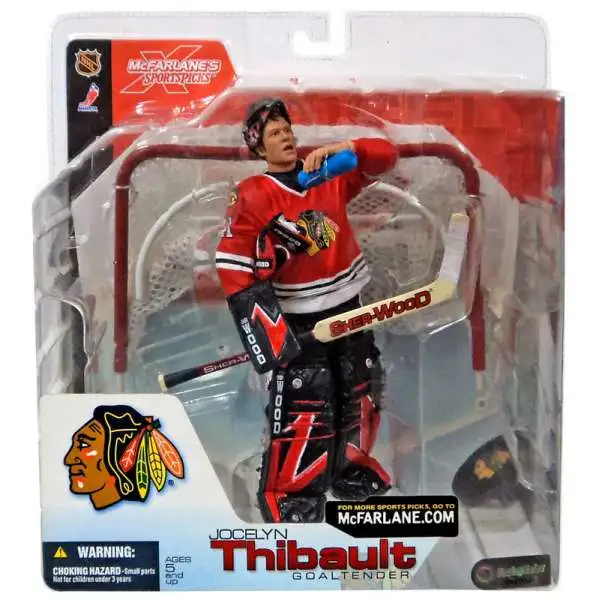 McFarlane Toys NHL Chicago Blackhawks Sports Hockey Series 4 Jocelyn Thibault Action Figure [Red Jersey Variant]