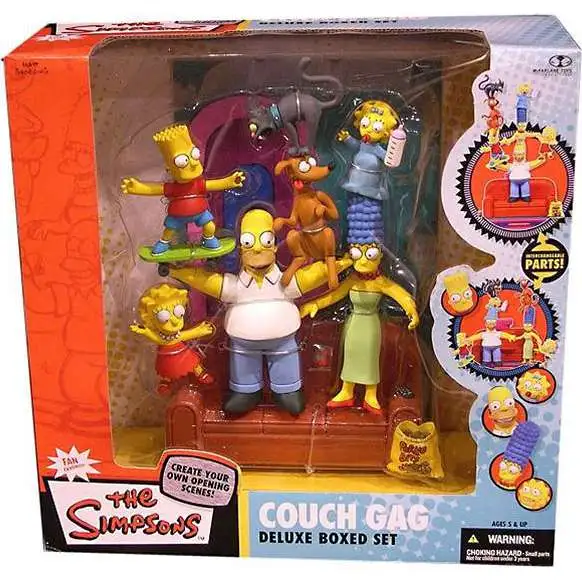 McFarlane Toys The Simpsons Deluxe Boxed Sets Family Couch Gag Action Figure Set [Damaged Package, Mint Figures]