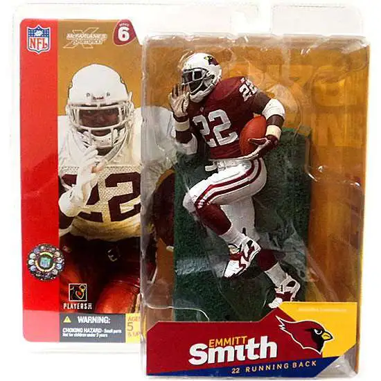 McFarlane Toys NFL Arizona Cardinals Sports Football Series 6 Emmitt Smith Action Figure [Red/White Gloves Variant]