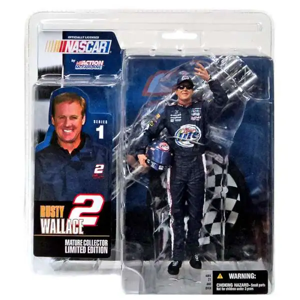Rusty Wallace Action Figure Series 1 Variant New 2003 NASCAR McFarlane  Amricons 