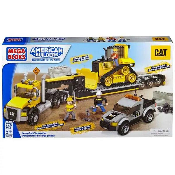 Mega Bloks American Builders Cat Heavy-Duty Transporter Set #97829