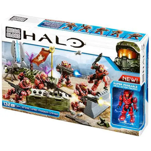 Halo Mega Bloks Set #97349 UNSC Crimson Spartan Mark VI with Railgun Figure 