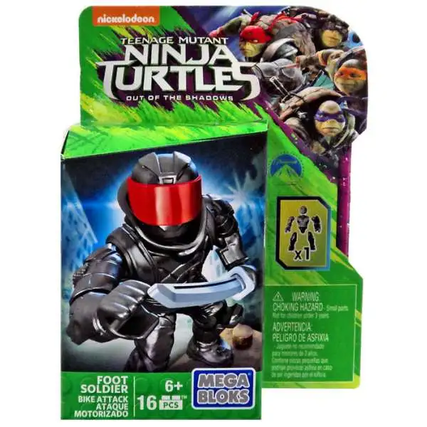 Mega Bloks Teenage Mutant Ninja Turtles Out of the Shadows Foot Soldier Set DPW16 [Bike Attack, Damaged Package]