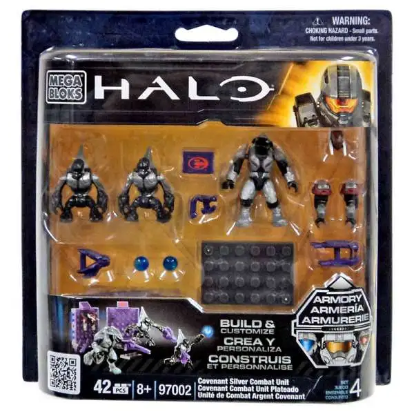Mega Bloks Halo The Authentic Collector's Series Covenant Silver Combat Unit Set #97002 [Damaged Package]
