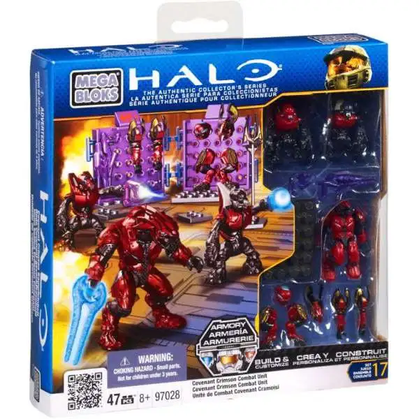Mega Bloks Halo The Authentic Collector's Series Crimson Covenant Combat Unit Set #97028 [Damaged Package]