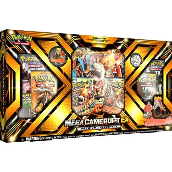Pokemon Sun & Moon Mega Camerupt-EX Premium Collection [6 Booster Packs, 3 Promo Cards, Pin & Coin]