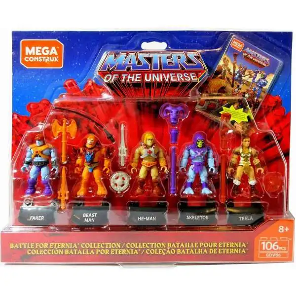 Mega Construx Masters of the Universe He-Man, Skeletor, Teela, Faker & Beast Man Mini Figure 5-Pack Set