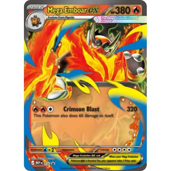 Pokemon Trading Card Game Black Star Promo Double Rare Mega Emboar ex MEP035