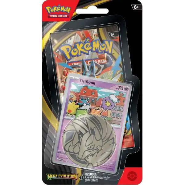 Pokemon Mega Evolution Drifloon Checklane BLISTER Pack [Booster Pack, Promo Card & Large Coin]