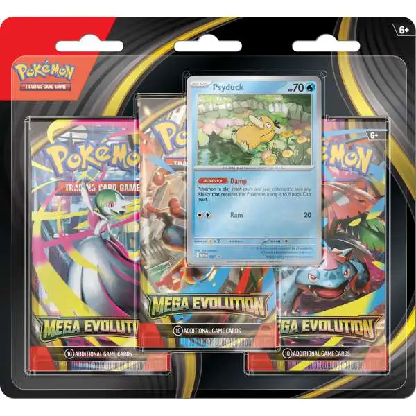 Pokemon Mega Evolution Psyduck 3-Booster Blister Pack [3 Booster Packs & 1 Foil Promo Card]
