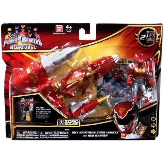 Power Rangers Megaforce Zord Builder Sky Brothers Zord Vehicle and Red Ranger Action Figure Set [Damaged Package]