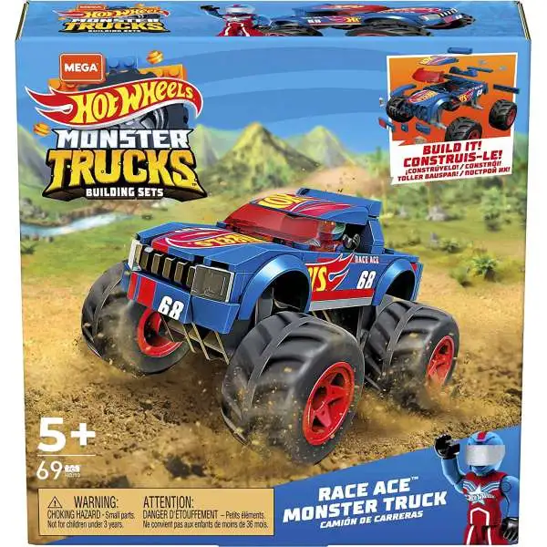 Hot Wheels Mega Construx Monster Trucks Race Ace Set