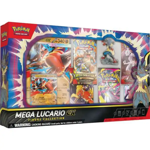 Pokemon Scarlet & Violet Mega Lucario ex Figure Collection [5 Booster Packs, 2 Foil Promo Cards, Figure & Pin!]