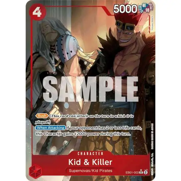 One Piece Trading Card Game Memorial Collection Rare Kid & Killer EB01-003 [Alternate Art]