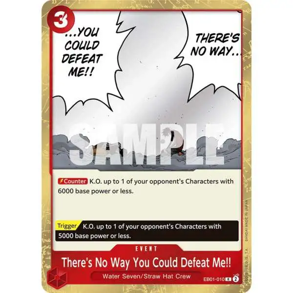 One Piece Trading Card Game Memorial Collection Rare There's No Way You Could Defeat Me!! EB01-010