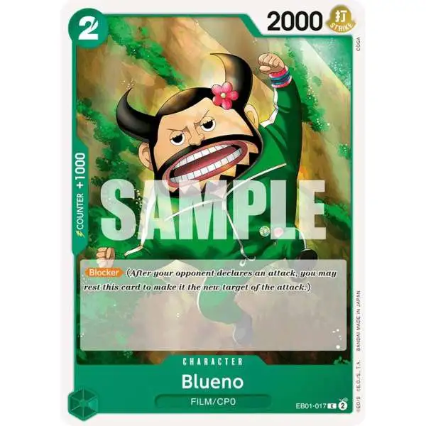 One Piece Trading Card Game Memorial Collection Common Blueno EB01-017