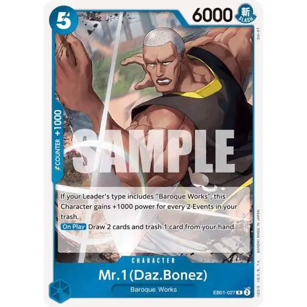 One Piece Trading Card Game Memorial Collection Rare Mr. 1 EB01-027 [Daz.Bonez]