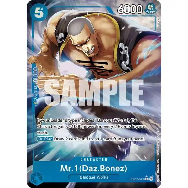 One Piece Trading Card Game Memorial Collection Rare Mr. 1 EB01-027 [Daz.Bonez Alternate Art]