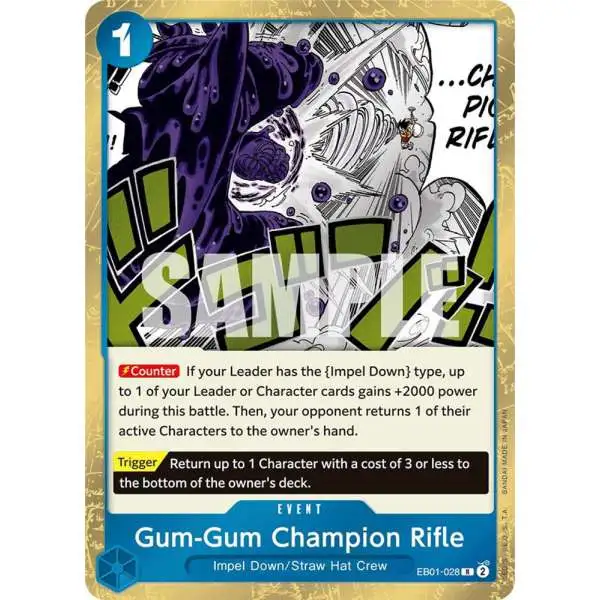 One Piece Trading Card Game Memorial Collection Rare Gum-Gum Champion Rifle EB01-028