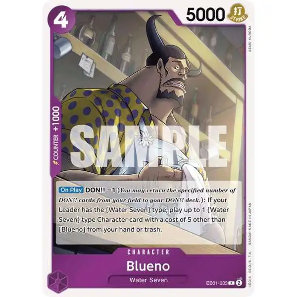 One Piece Trading Card Game Memorial Collection Rare Blueno EB01-033