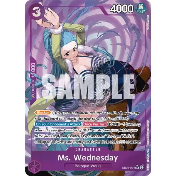 One Piece Trading Card Game Memorial Collection Super Rare Ms. Wednesday EB01-034 [Alternate Art]
