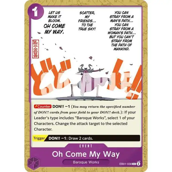 One Piece Trading Card Game Memorial Collection Common Oh Come My Way EB01-038