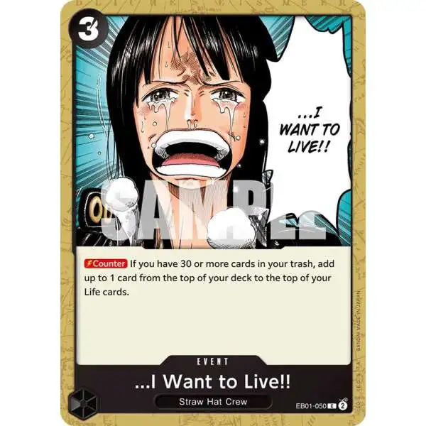 One Piece Trading Card Game Memorial Collection Common ...I Want to Live!! EB01-050