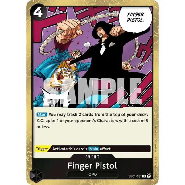 One Piece Trading Card Game Memorial Collection Rare Finger Pistol EB01-051