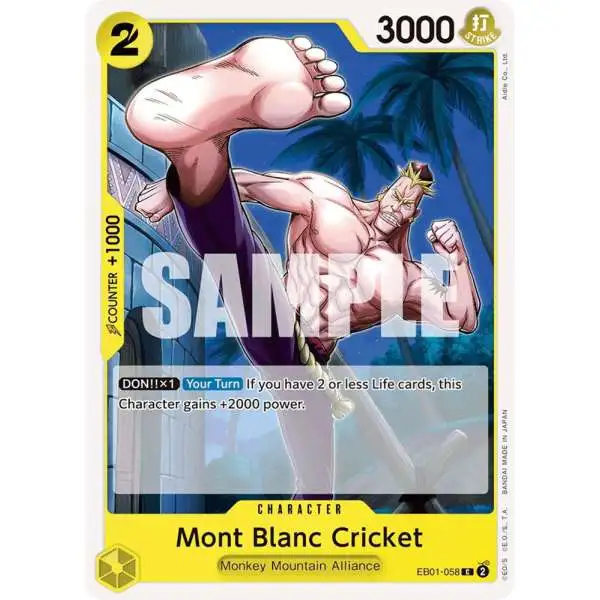 One Piece Trading Card Game Memorial Collection Common Mont Blanc Cricket EB01-058