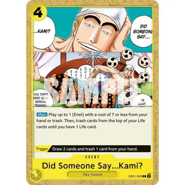One Piece Trading Card Game Memorial Collection Common Did Someone Say...Kami? EB01-060