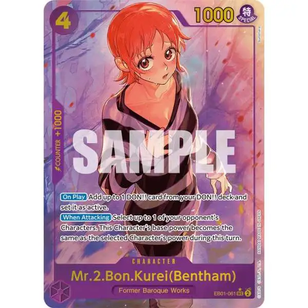 One Piece Trading Card Game Memorial Collection Secret Rare Mr.2.Bon.Kurei EB01-061 [Bentham Alternate Art]
