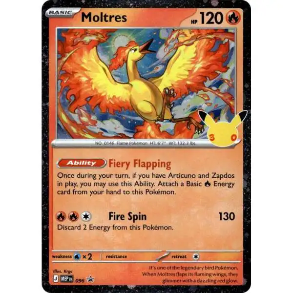 Pokemon Mega Evolution 30th Celebration Promo Moltres MEP096
