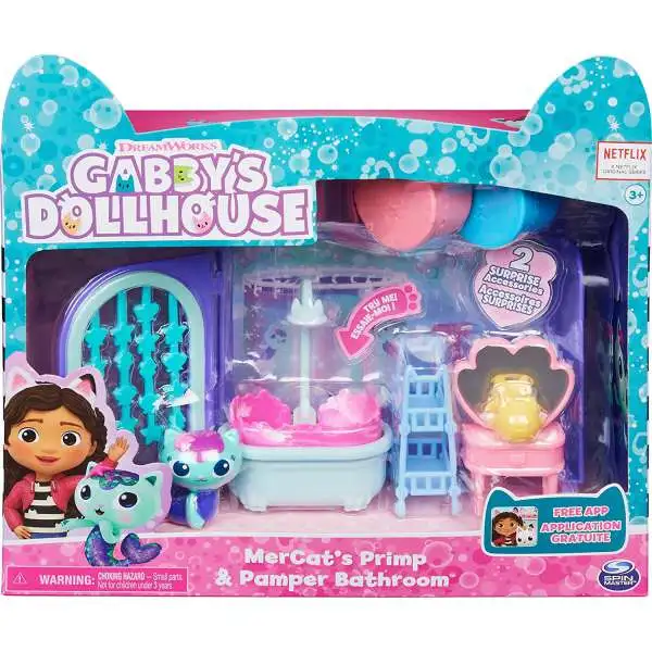Gabby's Dollhouse Mercat's Primp & Pamper Bathroom Playset