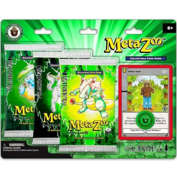 MetaZoo Trading Card Game Cryptid Nation Wilderness Smokey the Bear Exclusive Special Edition Bundle Set [3 Booster Packs, Promo Card & Coin]