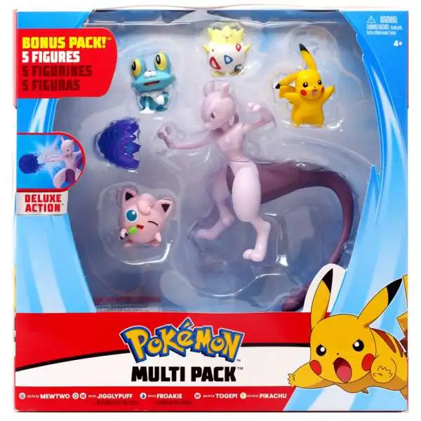 Pokemon Mewtwo, Jigglypuff, Froakie, Togepi & Pikachu Exclusive 3-Inch Multi Figure 5-Pack