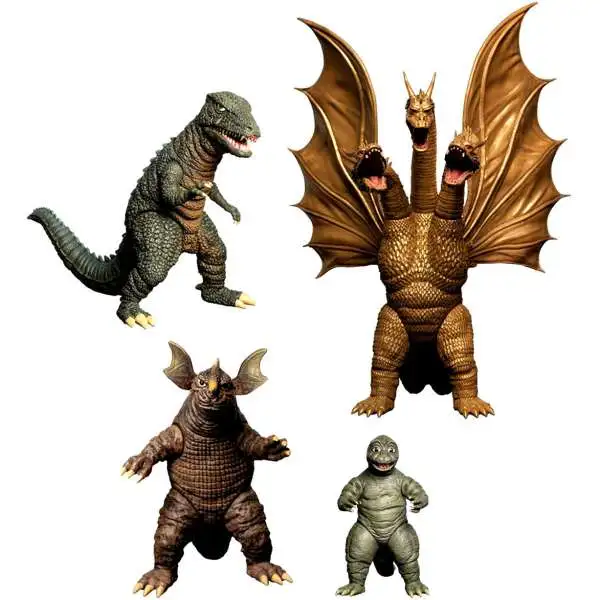 Godzilla 5 Points XL Destroy All Monsters (1968) King Ghidorah, Manilla, Gorosaurus & Baragon Deluxe Action Figure Boxed Set [Round 2]