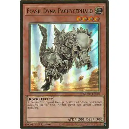 YuGiOh Maximum Gold: El Dorado Premium Gold Rare Fossil Dyna Pachycephalo MGED-EN008