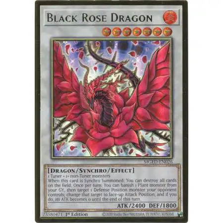 YuGiOh Maximum Gold: El Dorado Premium Gold Rare Black Rose Dragon MGED-EN026