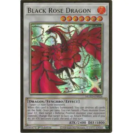 YuGiOh Maximum Gold: El Dorado Premium Gold Rare Black Rose Dragon MGED-EN026 [Alternate Art]