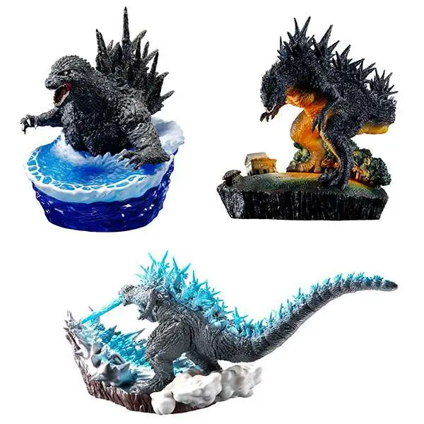 Godzilla Minus One Petitrama EX Godzilla -1.0 from 0 to -1 3.3-Inch Set of 3 Collectible Figures