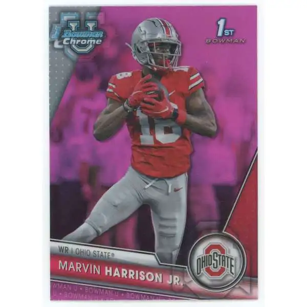 NFL Ohio State University 2023 Bowman Chrome U Pink 1st Bowman Refractor Marvin Harrison Jr. #100