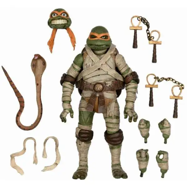 NECA Universal Monsters x Teenage Mutant Ninja Turtles Michelangelo as The Mummy Action Figure [Ultimate Version]