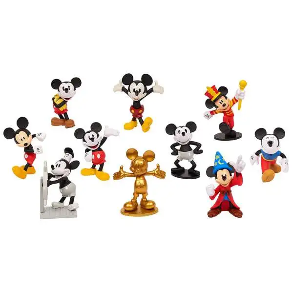Disney Mickey the True Original 90 Years of Magic Mickey Mouse 3-Inch Figure 10-Pack [Hassle Free Packaging]