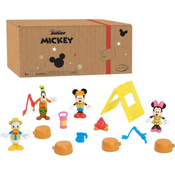 Disney Junior Mickey Mouse Camping Exclusive 3-Inch 4-Figure Set [Mickey, Minnie, Donald Duck & Goofy]