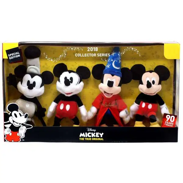 Disney Mickey the True Original 90 Years of Magic Mickey Mouse 8-Inch Plush 4-Pack