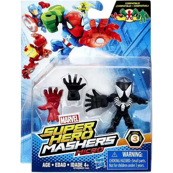 Marvel Super Hero Mashers Micro Series 3 Spider-Man 2-Inch Mini Figure [Black Suit]
