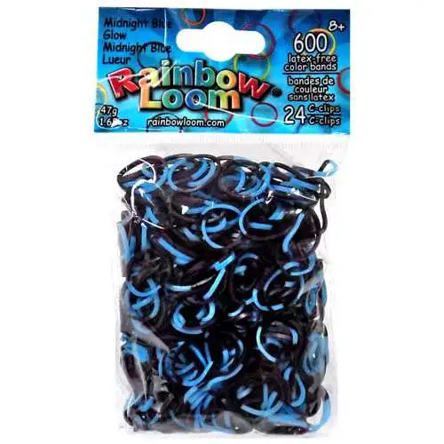 Rainbow Loom Halloween Glow Series Midnight Blue Rubber Bands Refill Pack [600 Count]