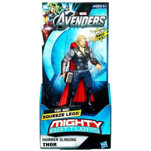 Marvel Avengers Mighty Battlers Hammer Slinging Thor Action Figure