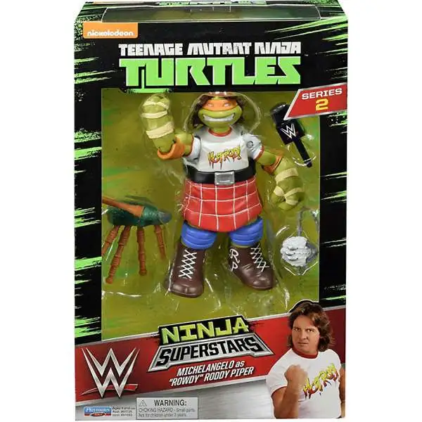 Teenage Mutant Ninja Turtles Nickelodeon WWE Superstars Michelangelo as Rowdy Roddy Piper Action Figure